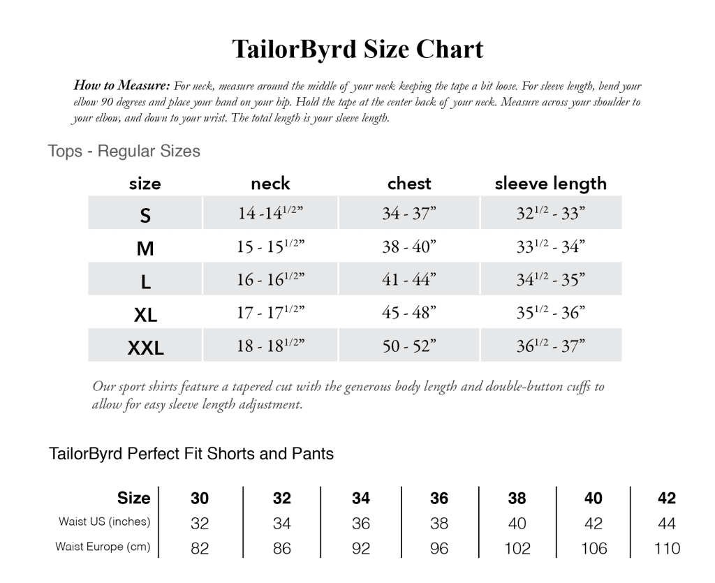 TB Size Chart – Fine Threads